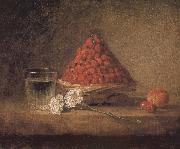 Jean Baptiste Simeon Chardin With wild strawberry basket oil on canvas
